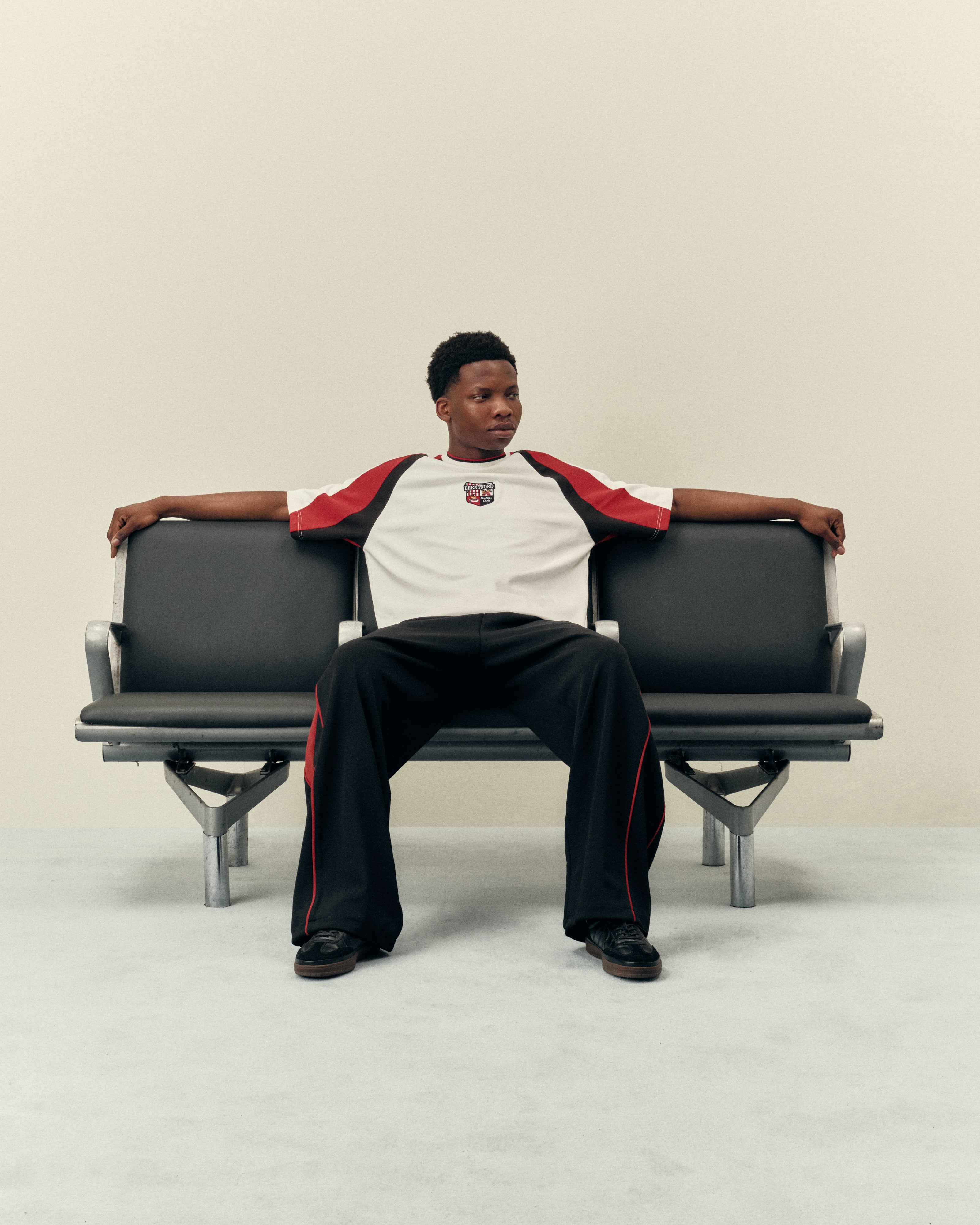 AOF x Brentford 90s Oversized Panelled T-shirt | Art of Football