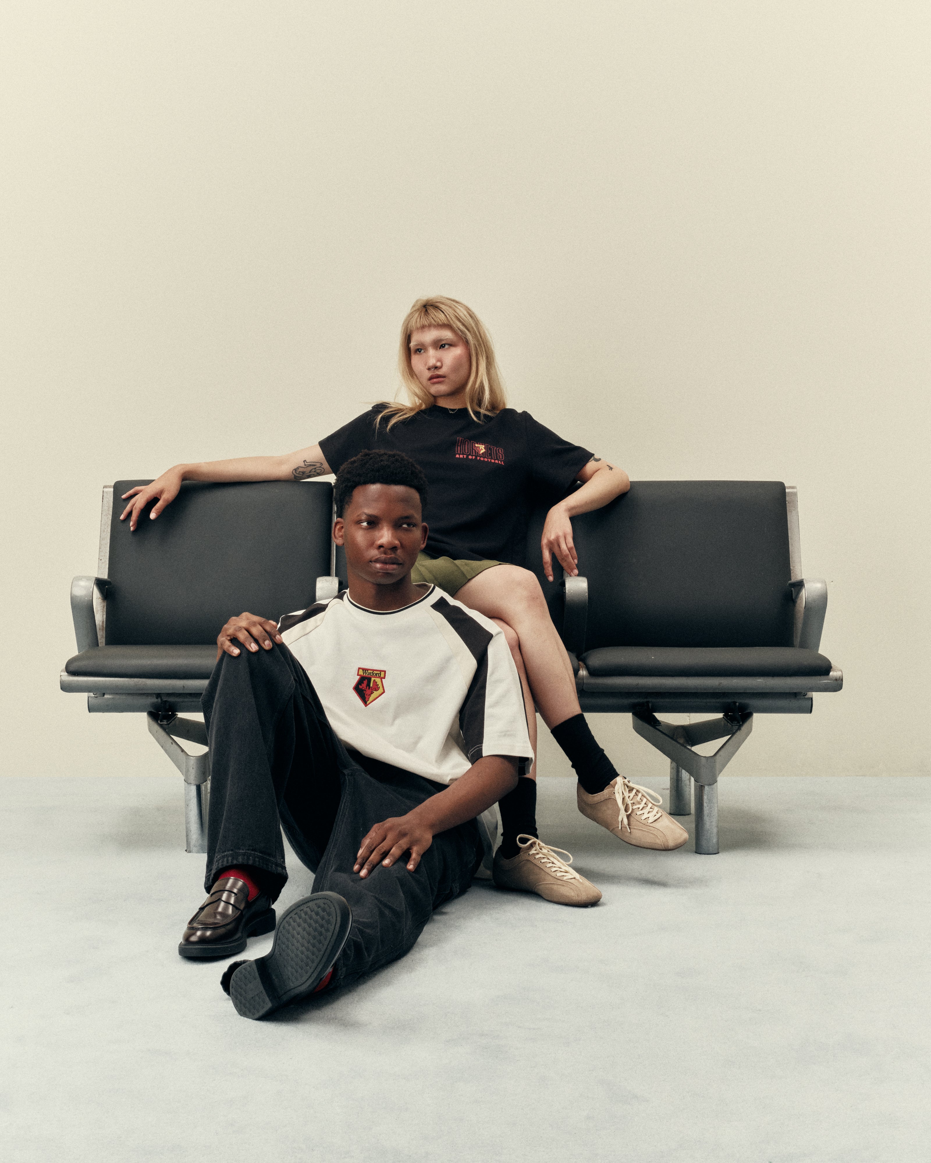 AOF x Watford 90s Oversized Panelled T-shirt | Art of Football