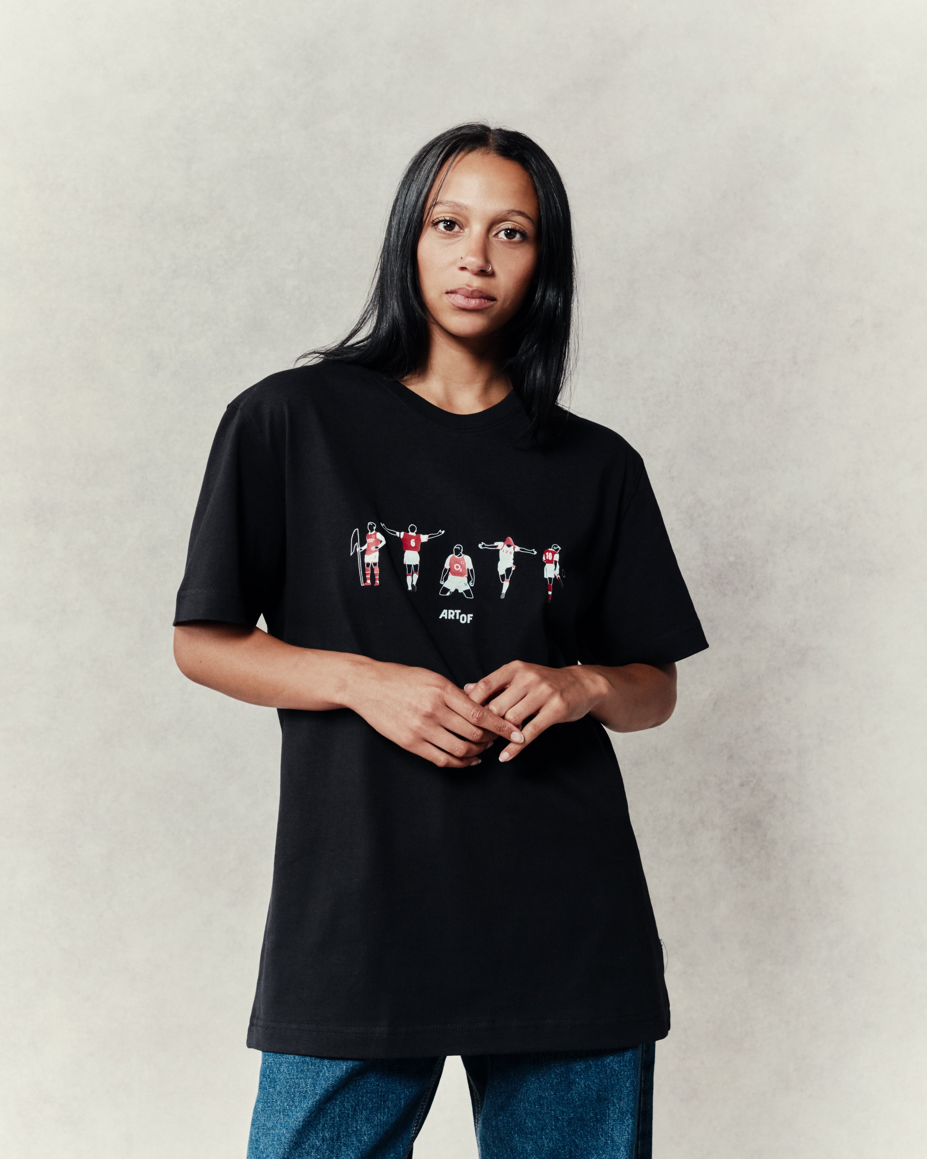 ART OF AFC Printed Icons Tee | Black Graphic Football T-shirt