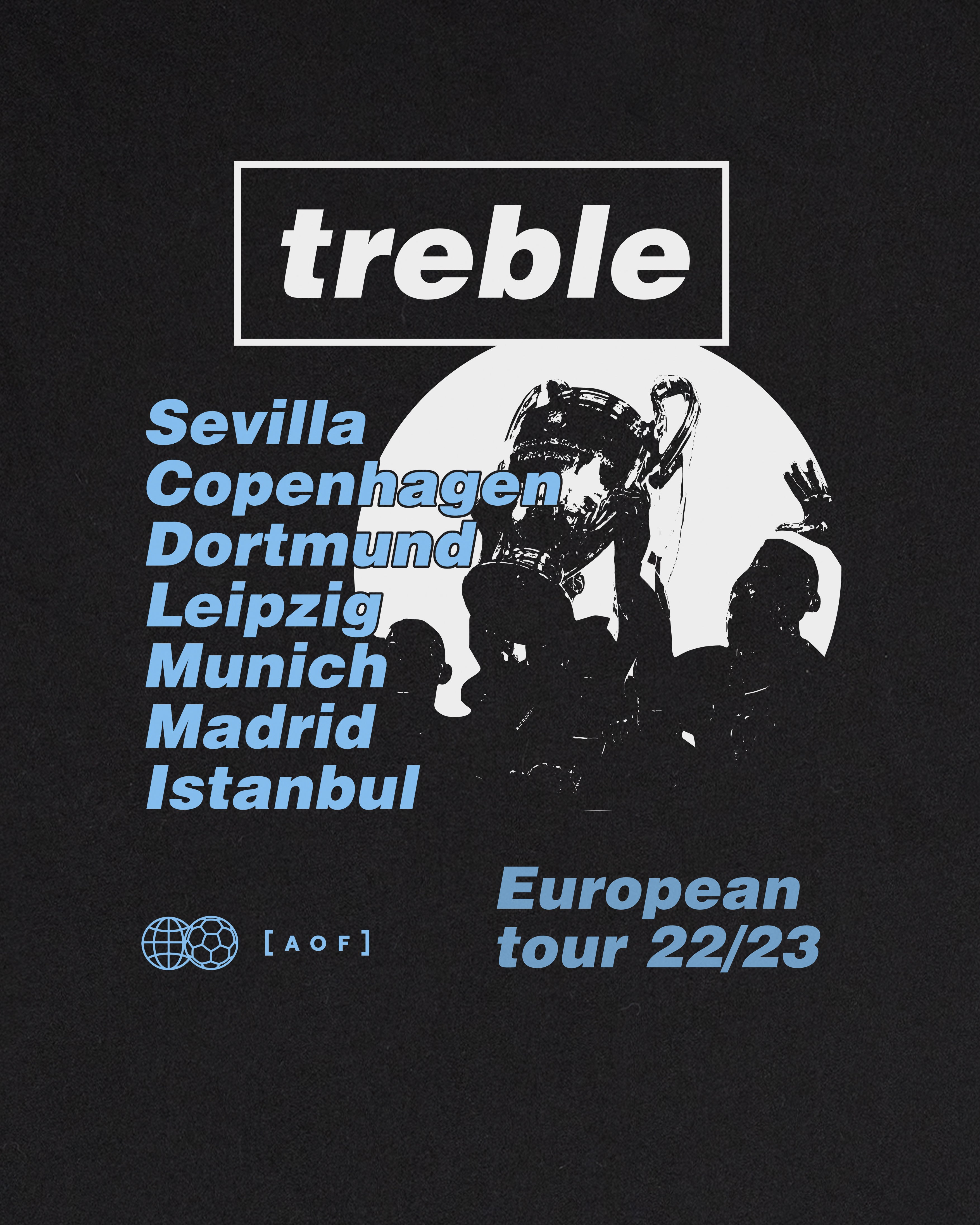 ART OF Football Treble European Tour Tee | AOF MCFC Black T-shirt