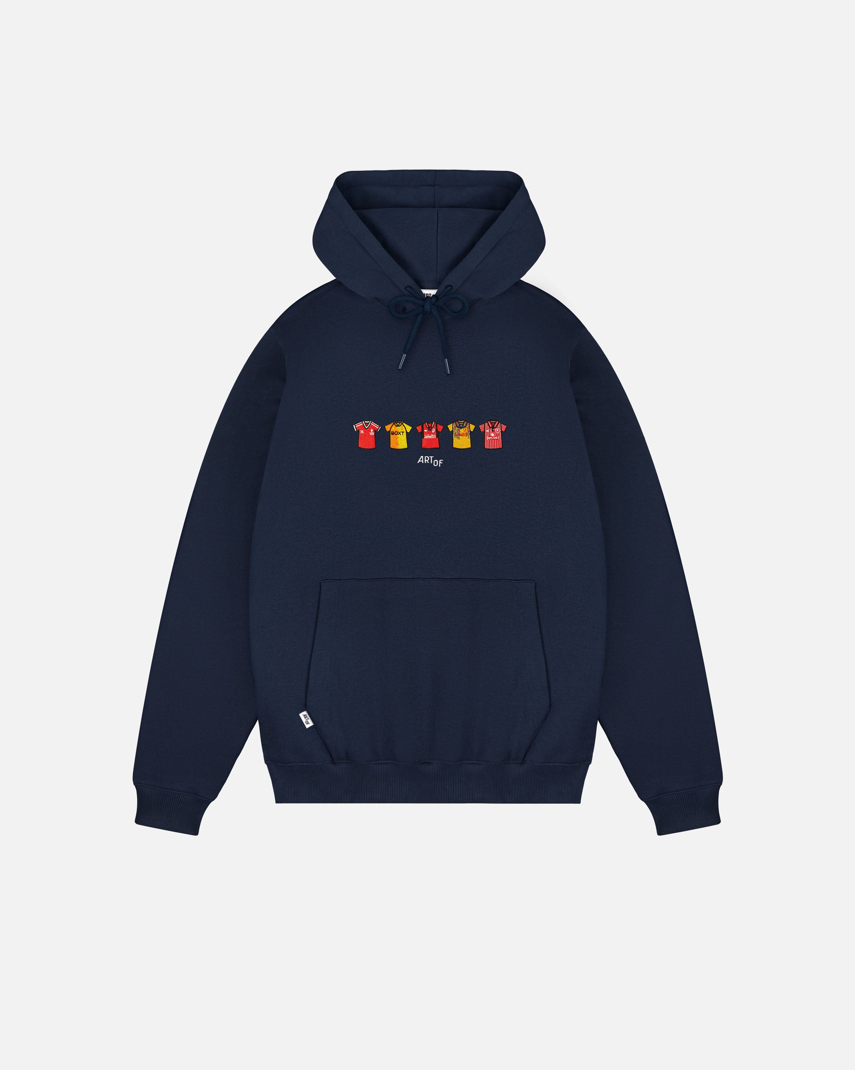 ART OF Football x Forest Embroidered Classics Navy Hoodie | AOF x NFFC