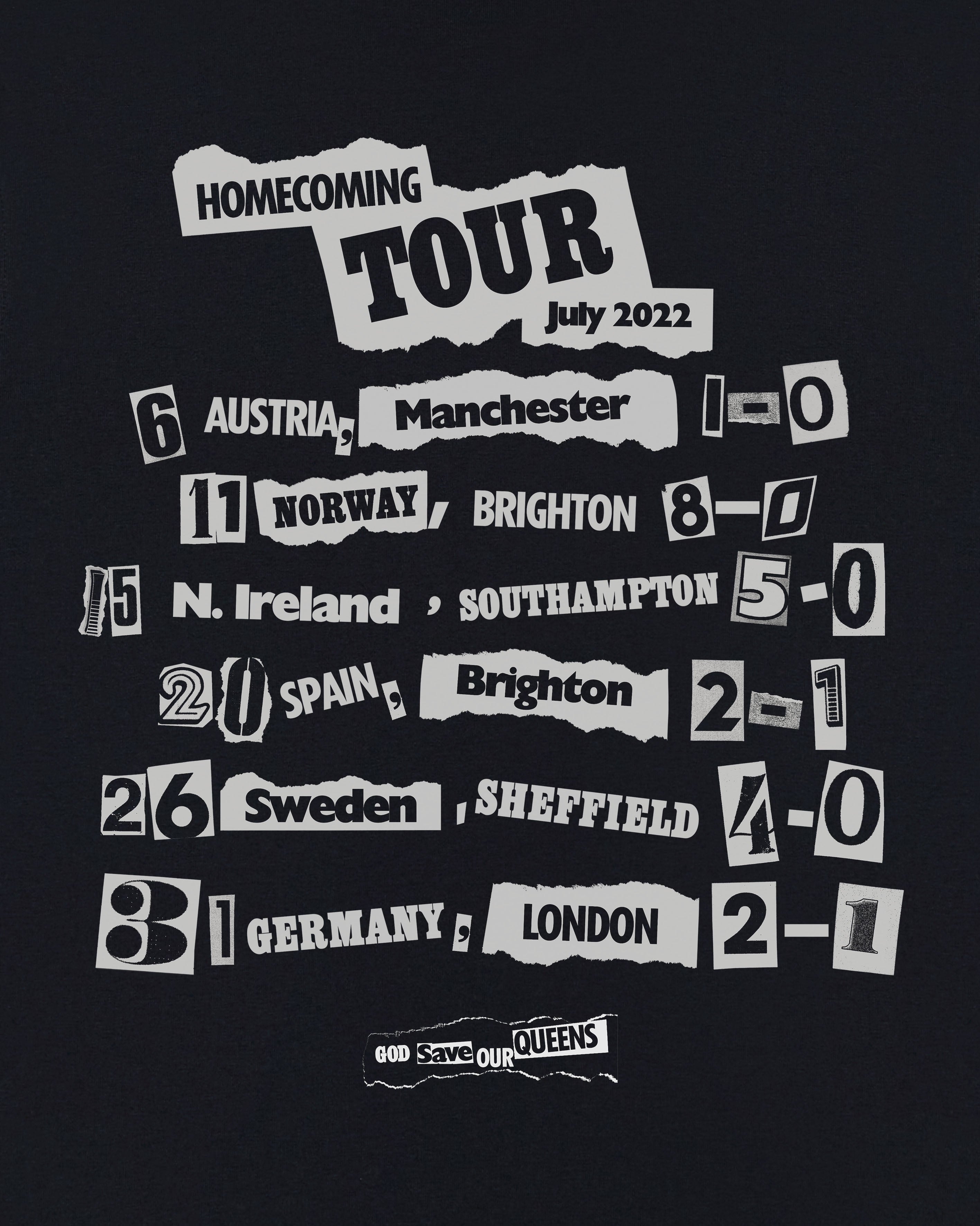 ART OF God Save Our Queens Tee | Black Graphic Football T-shirt