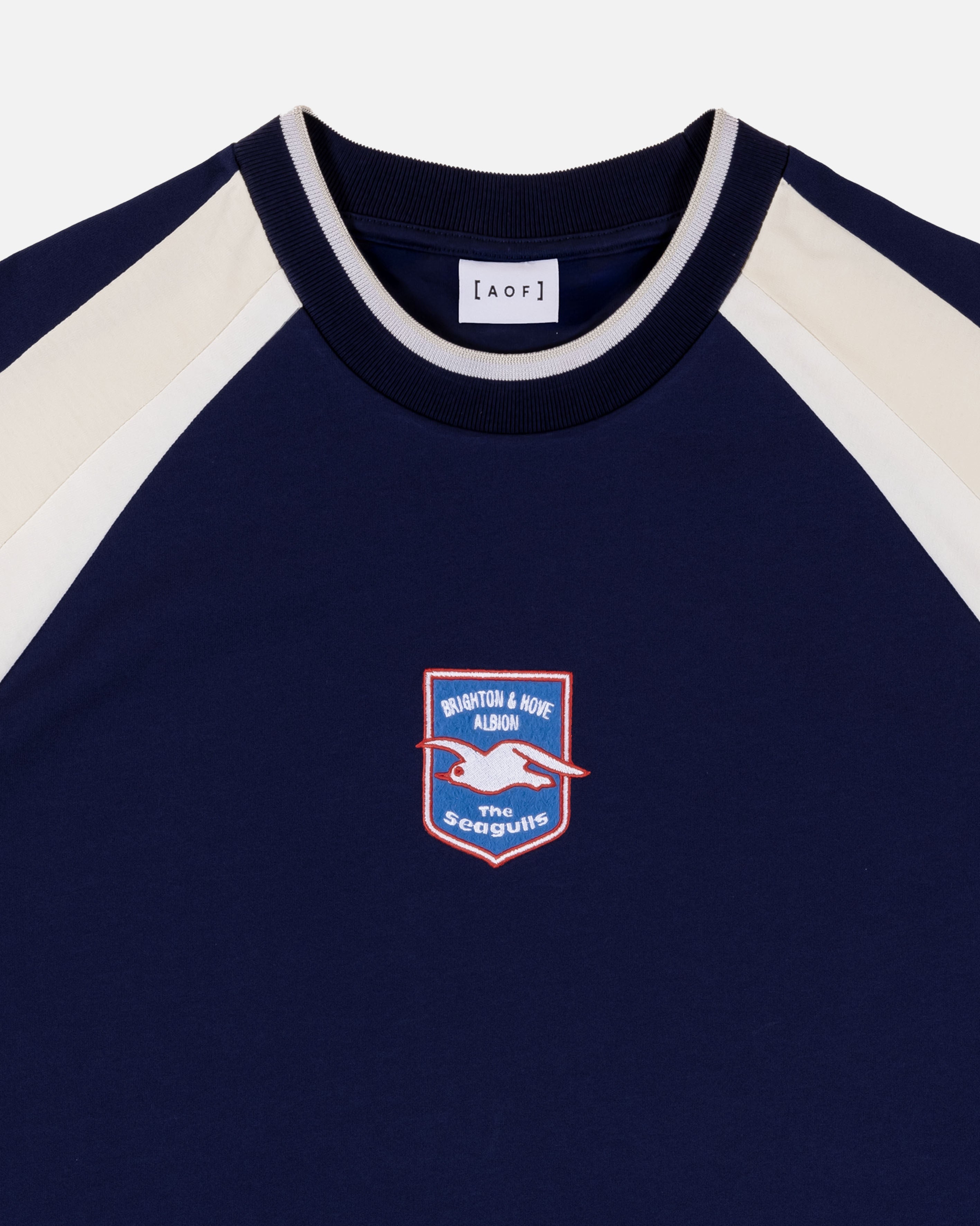 AOF x Brighton 90s Heavyweight Panelled T-shirt | Art of Football