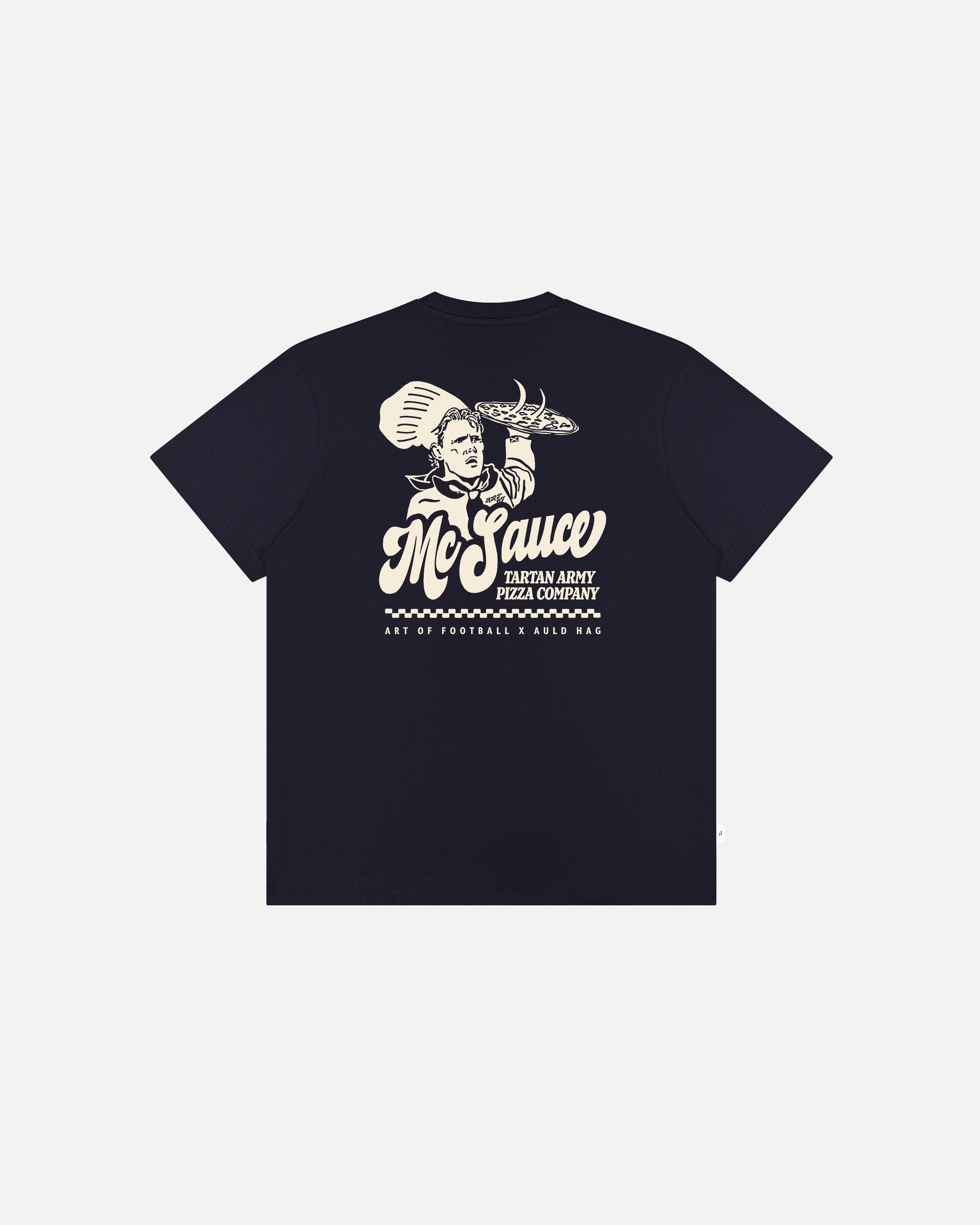 ART OF McSauce Pizza Co Tee | Scotland Navy Graphic Football T-shirt
