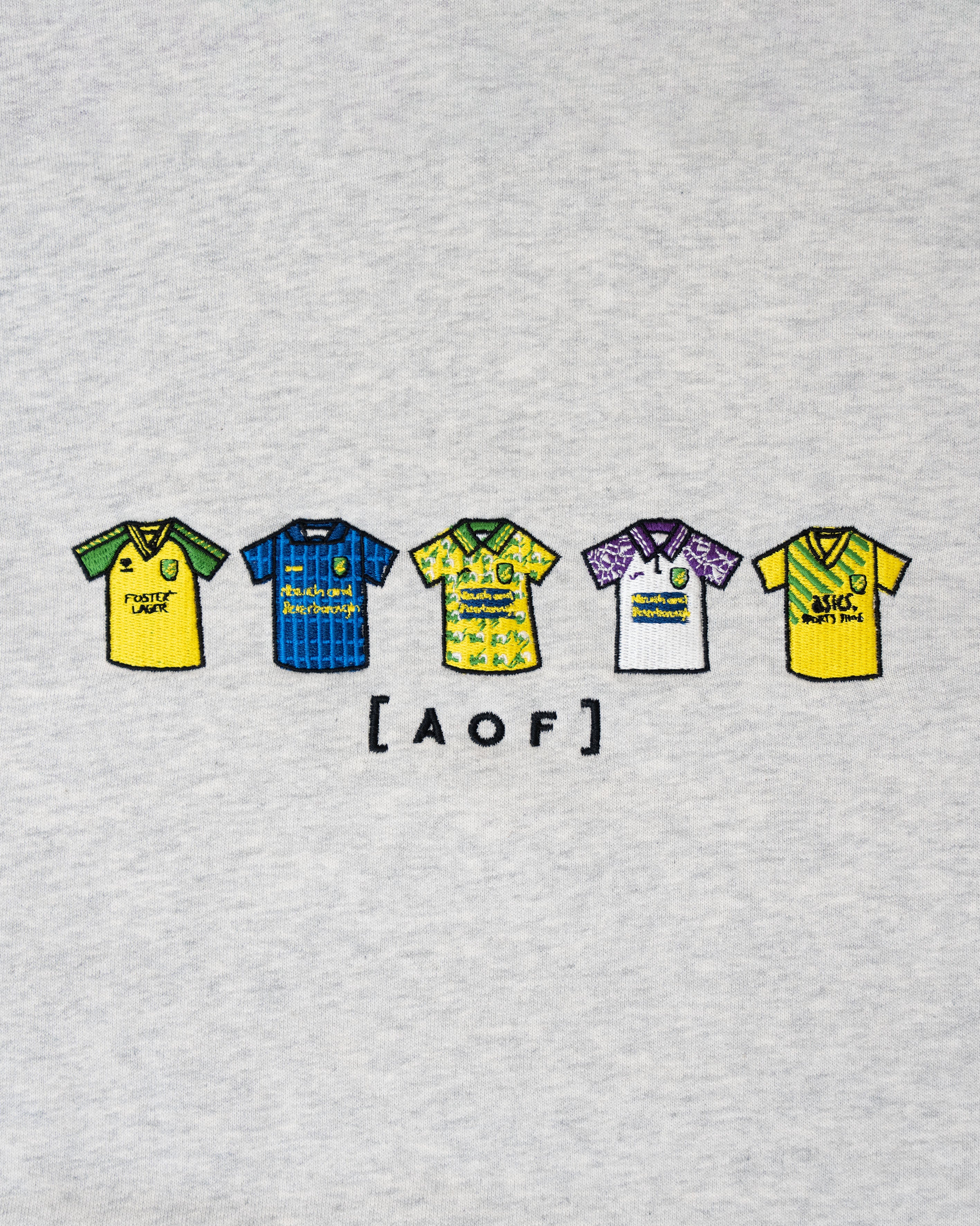 ART OF Football x Norwich Embroidered Classics Grey Hoodie | AOF NCFC