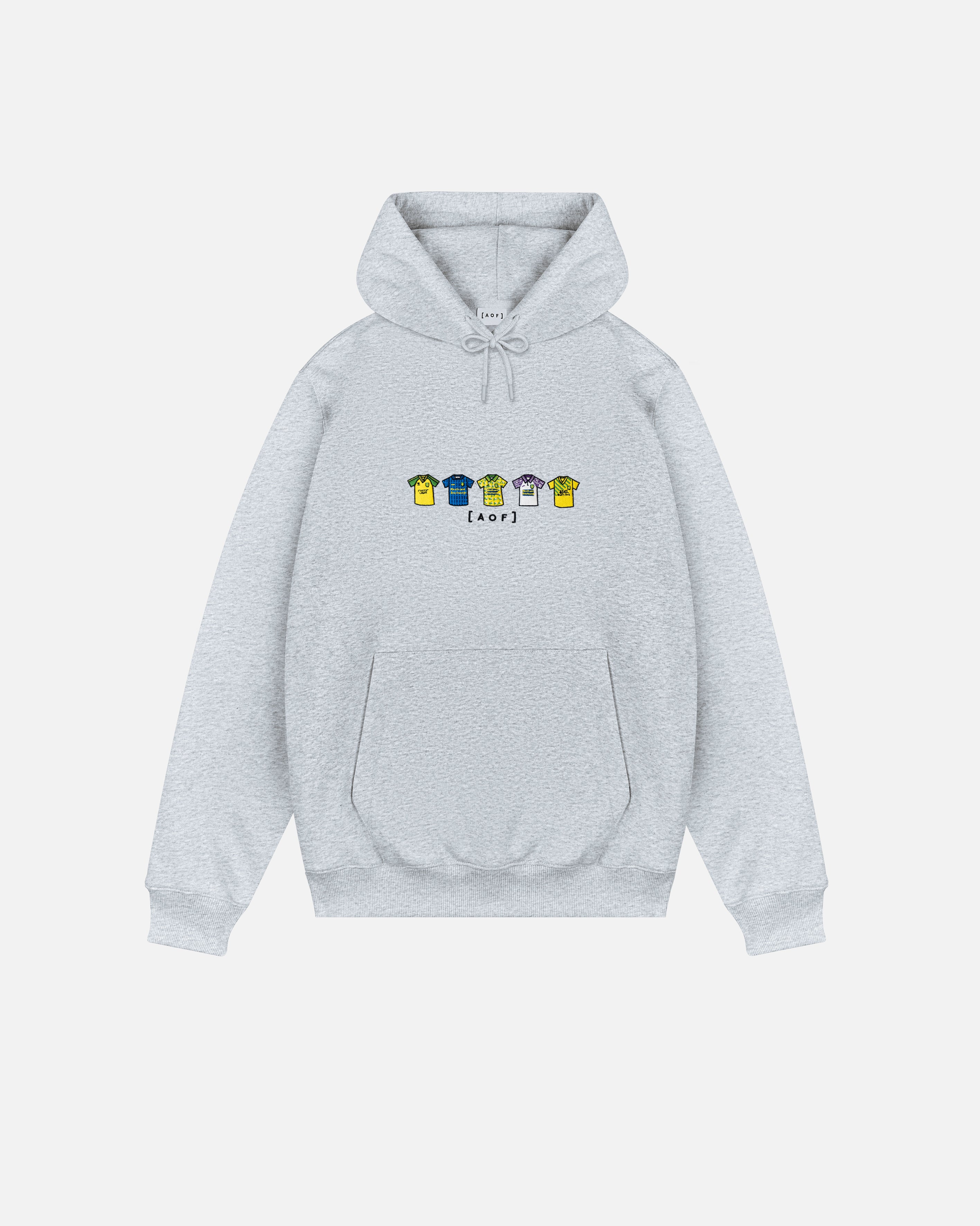 ART OF Football x Norwich Embroidered Classics Grey Hoodie | AOF NCFC