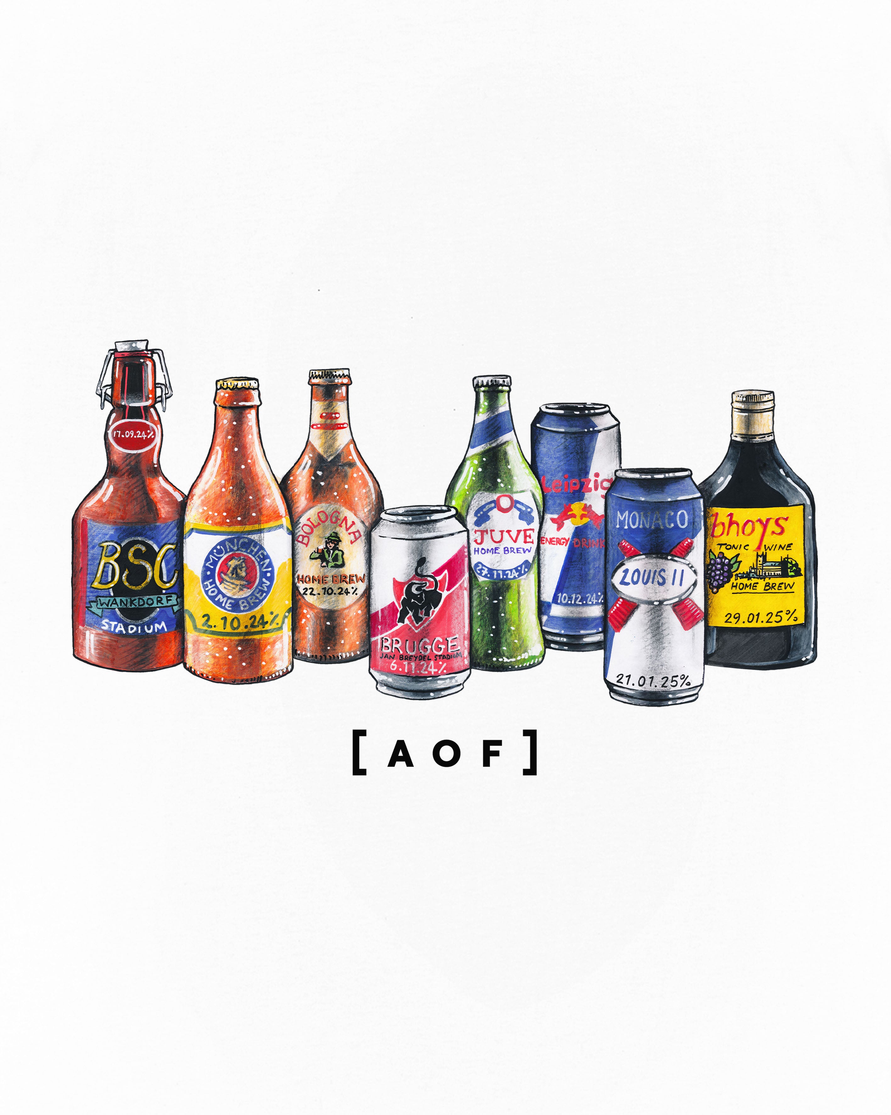 ART OF Football Up The European Tour Tee | AOF AVFC White T-shirt