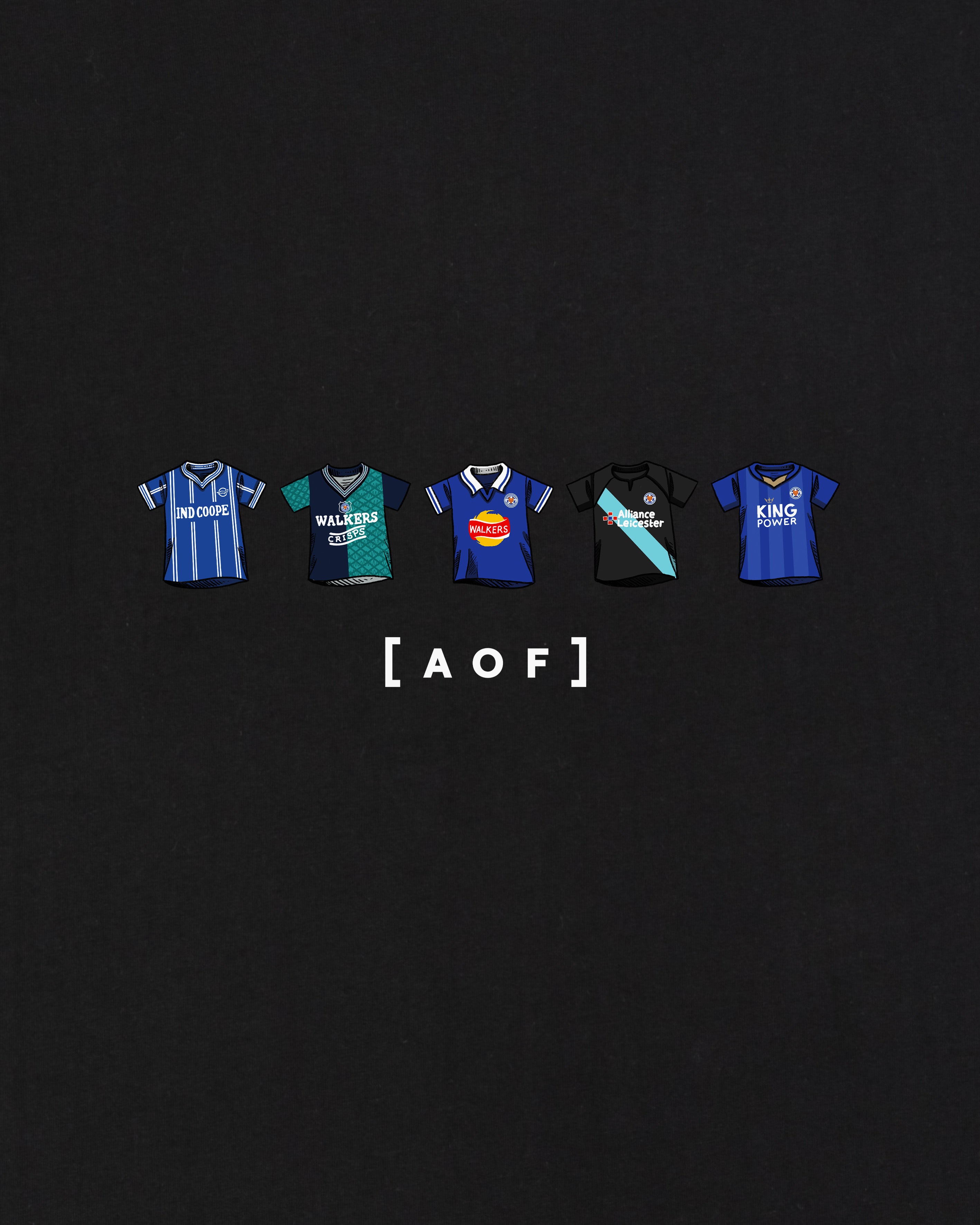 AOF Leicester Printed Classics Tee | Black T-shirt | Art of Football