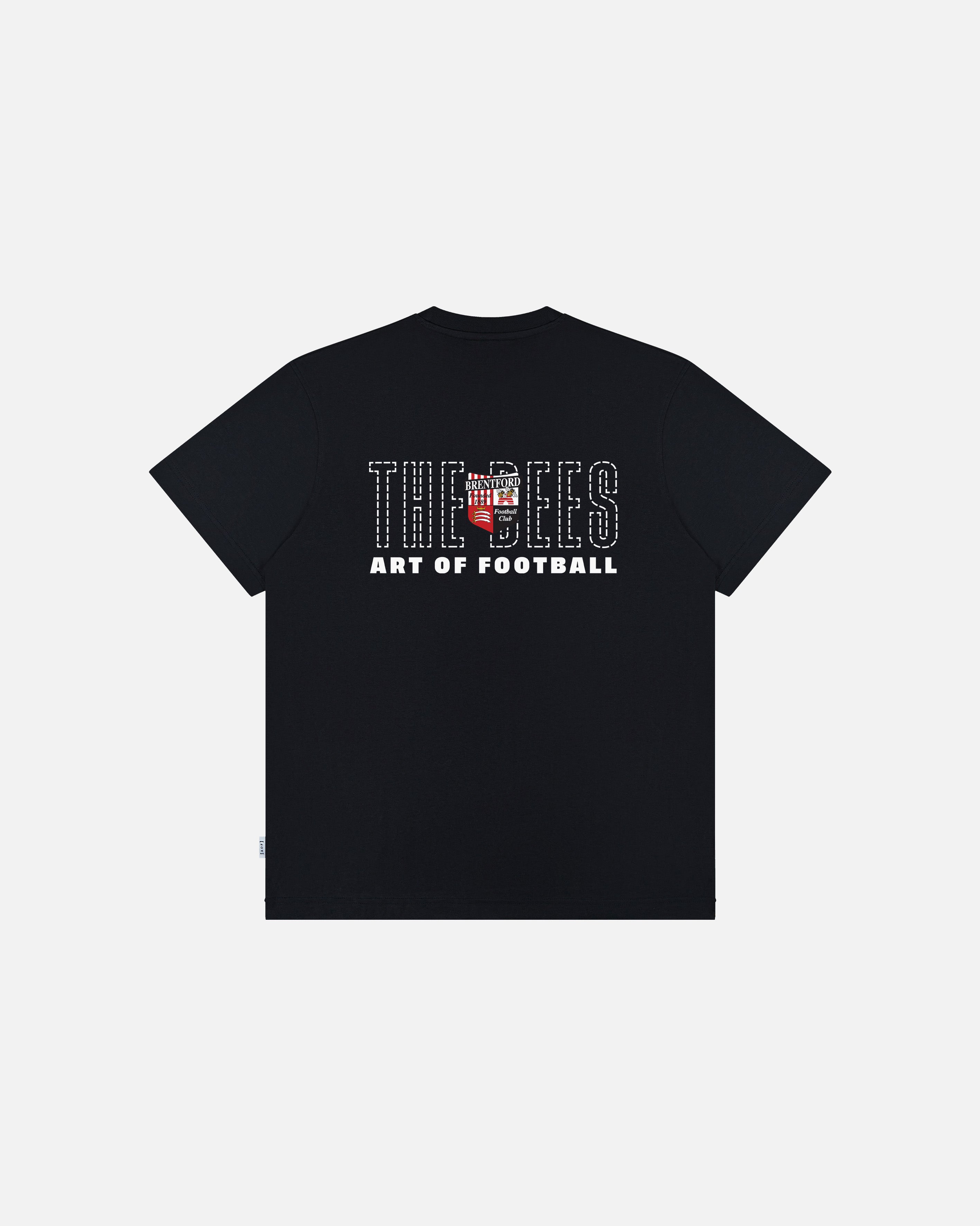 AOF Brentford 90s Black Tee | Black Graphic T-shirt | Art of Football