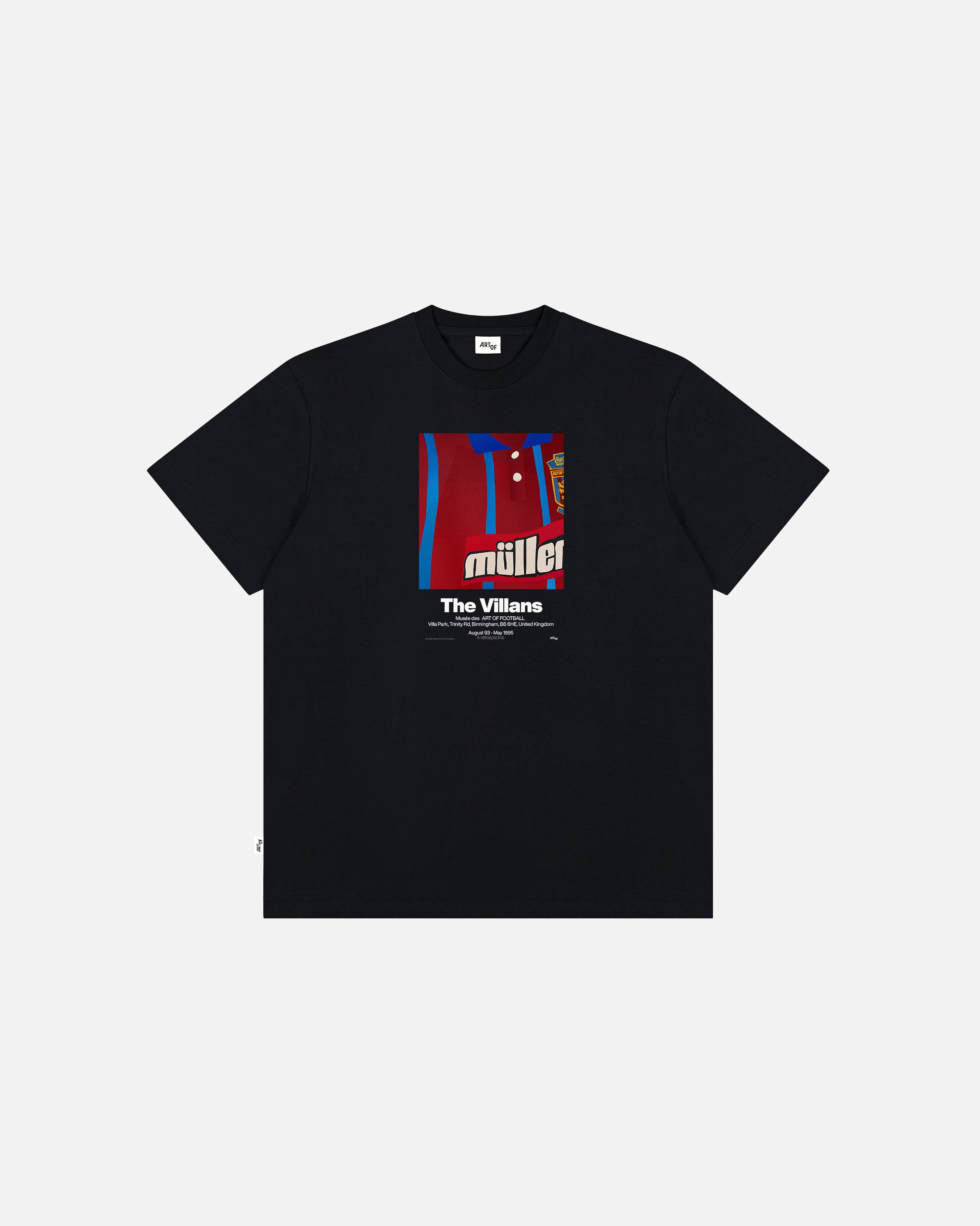 ART OF The Villans 93-95 Tee | Black Graphic Football T-shirt