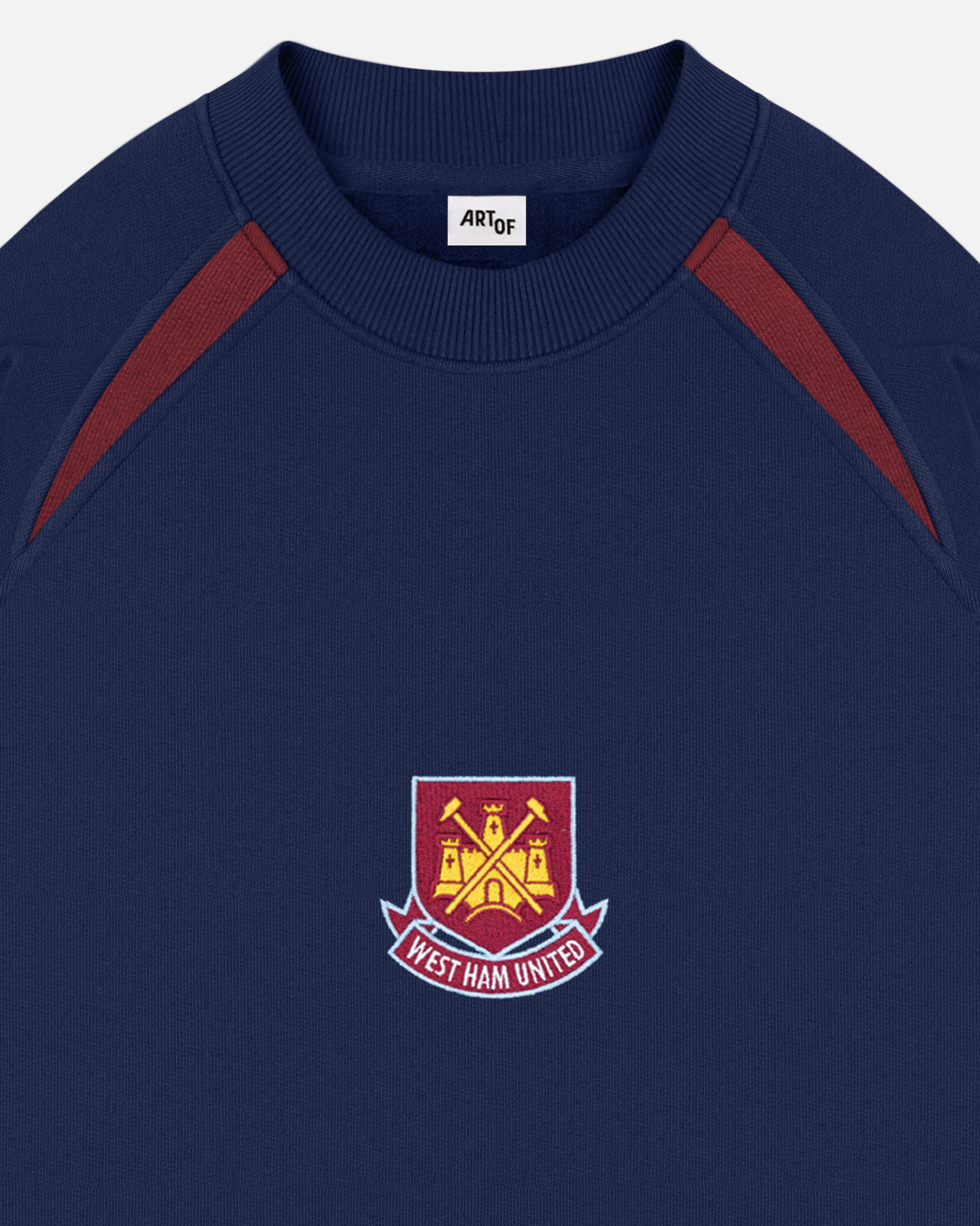 AOF x West Ham Navy Panelled Sweat | Art of Football