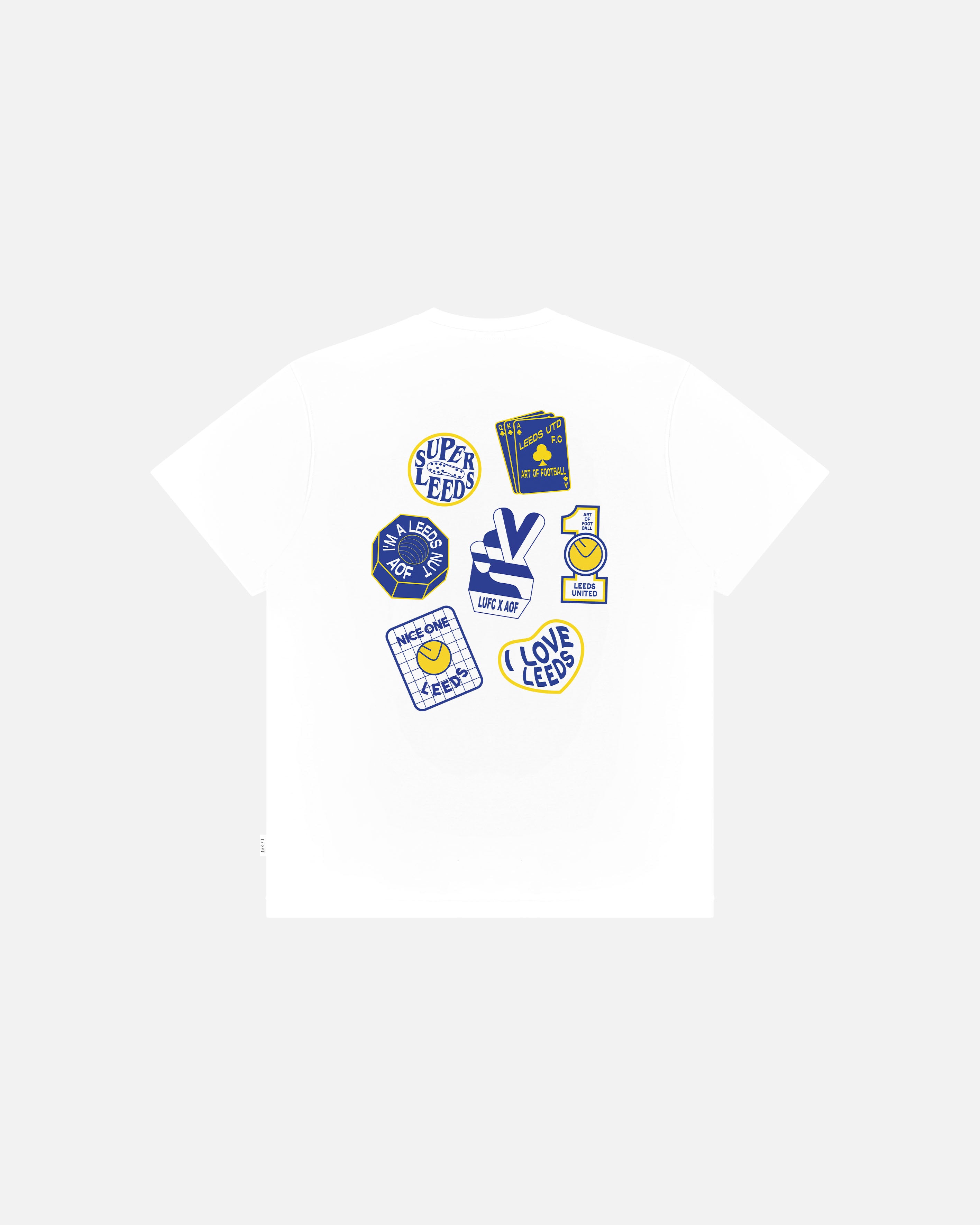 ART OF Football x Leeds Patch Tee | AOF x LUFC White Graphic T-shirt