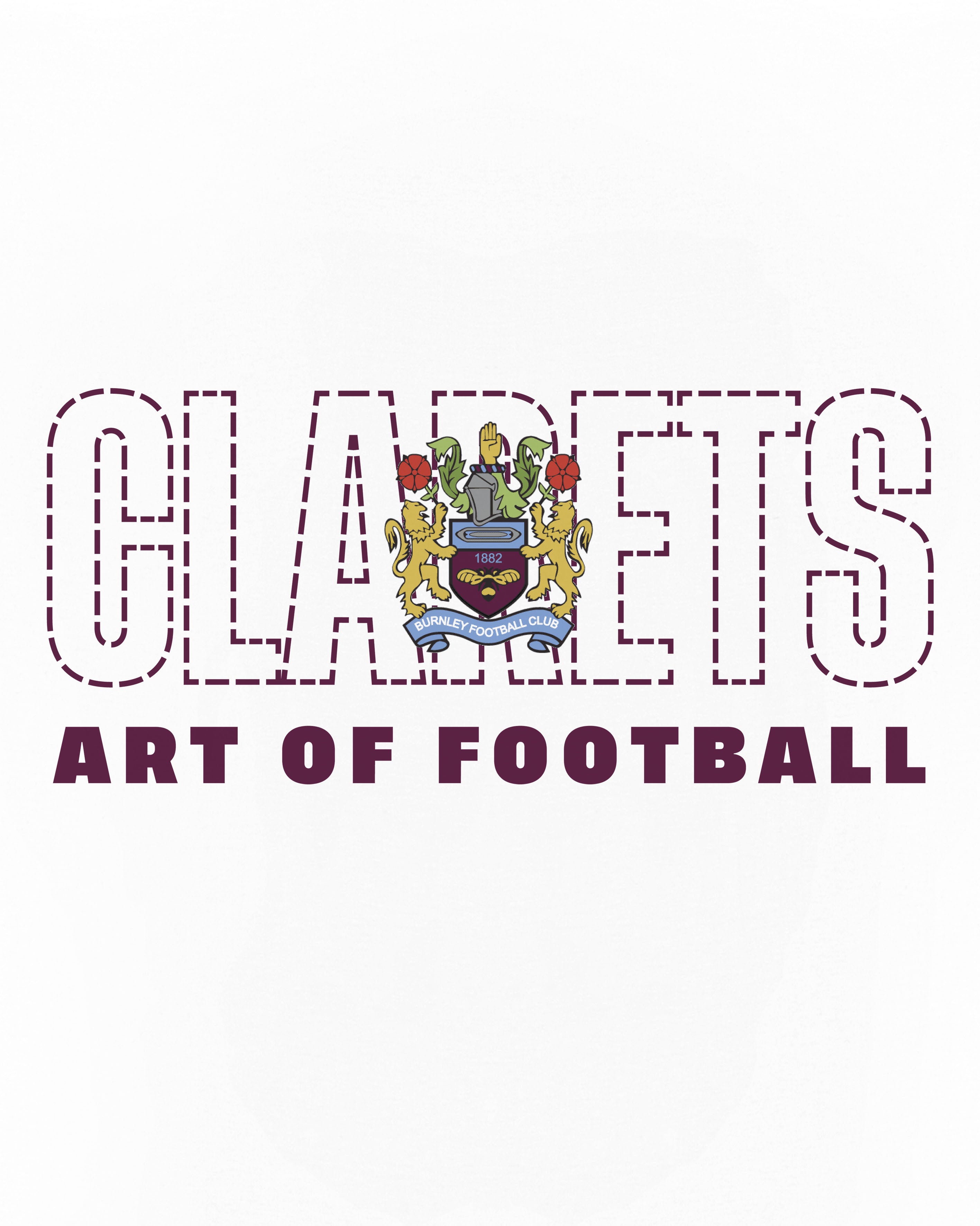 AOF Burnley 90s Tee | White Graphic T-shirt | Art of Football